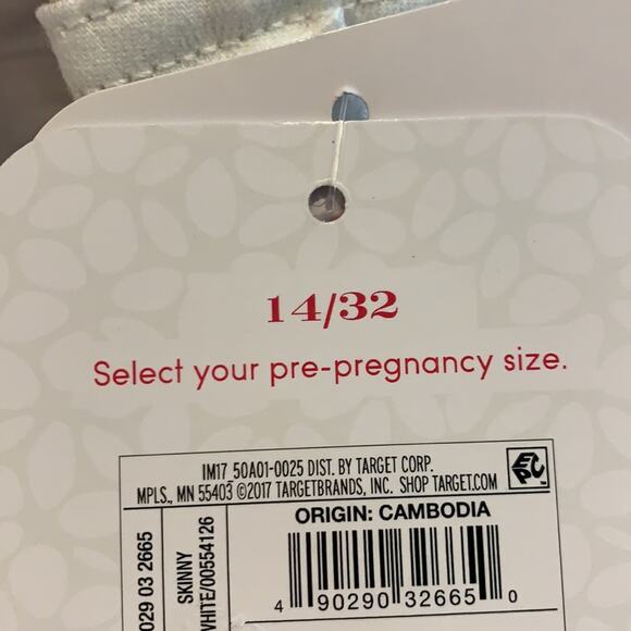 Ingrid & Isabel Maternity Crossover Panel White Skinny Pants Women's Size 14/32 - Picture 8 of 9